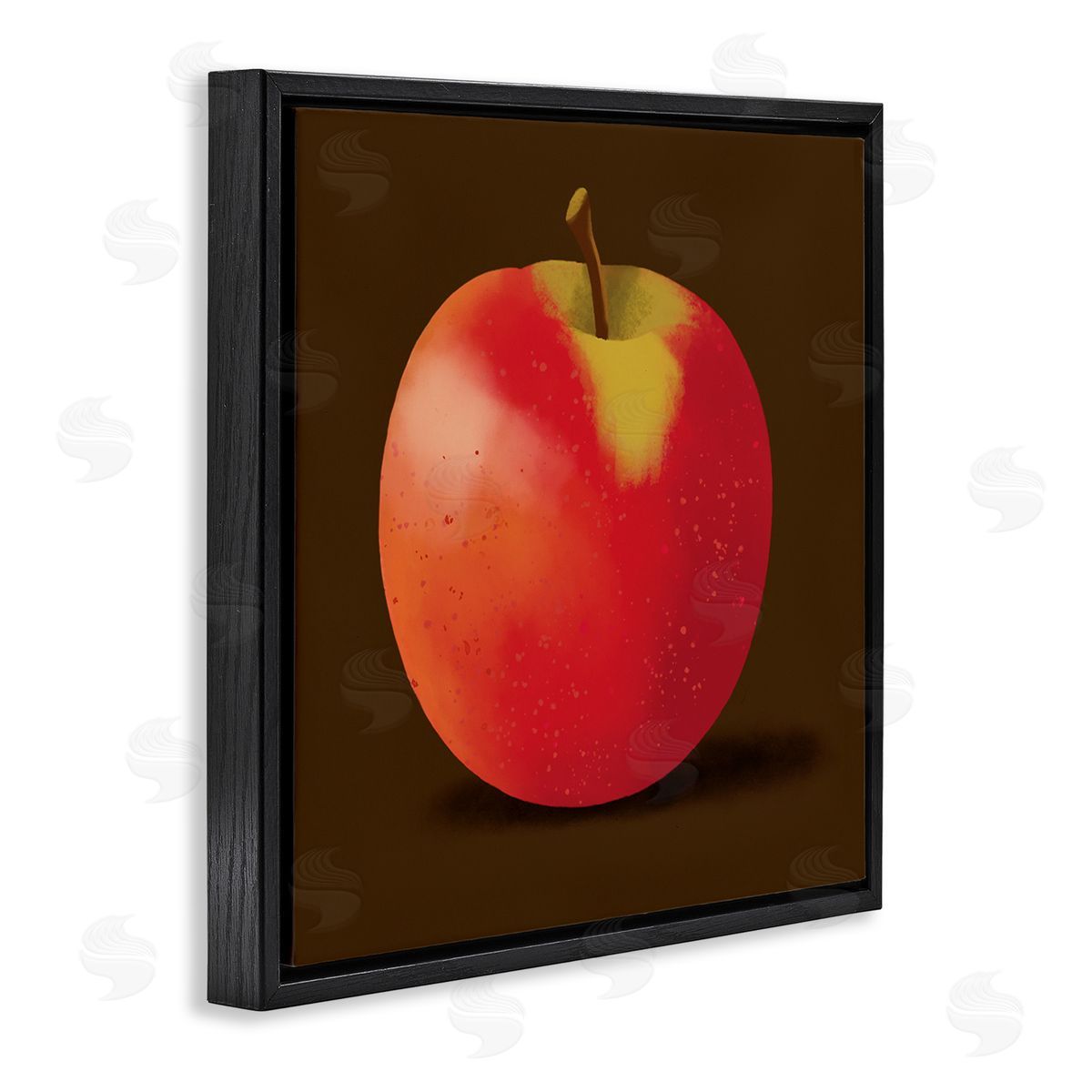 Sally Springer Griffith Lush Red Apple Detailed Portrait Design Black Floating Frame Canvas Wall Art Print