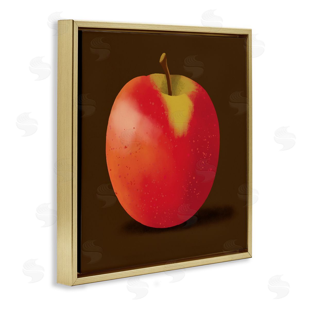 Sally Springer Griffith Lush Red Apple Detailed Portrait Design Gold Floating Frame Canvas Wall Art Print