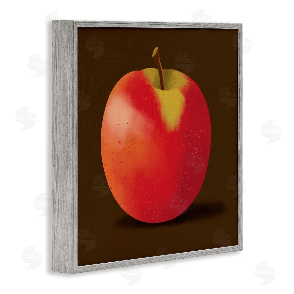 Sally Springer Griffith Lush Red Apple Detailed Portrait Design Gray Framed Glicee Wall Art Print