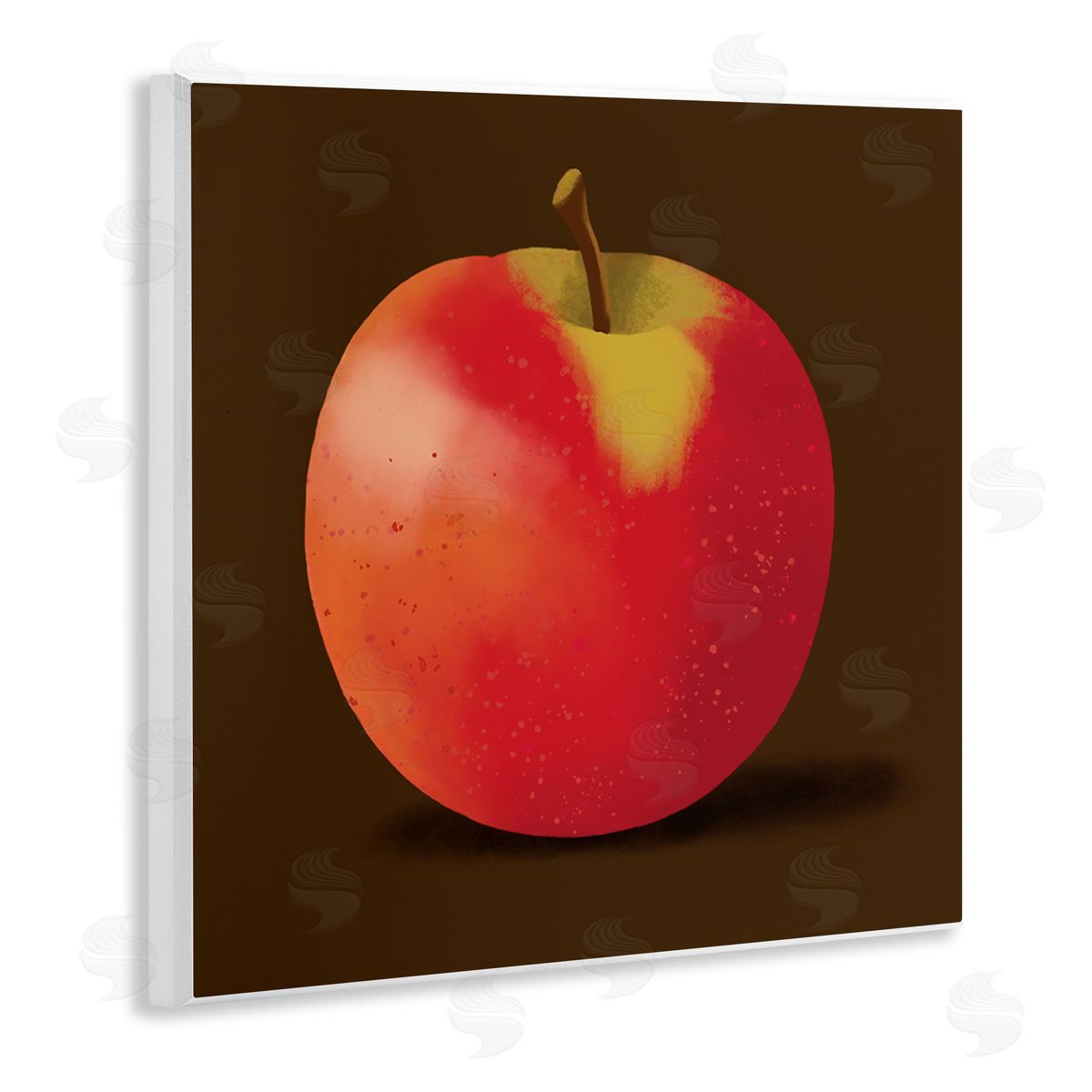 Sally Springer Griffith Lush Red Apple Detailed Portrait Design Wooden Wall Plaque Art Print