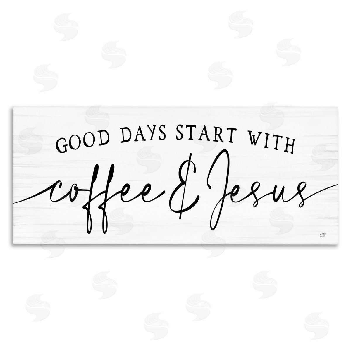 Lux + Me Designs Coffe_sidee And Jesus Quote Calligraphy Grain Pattern Quote