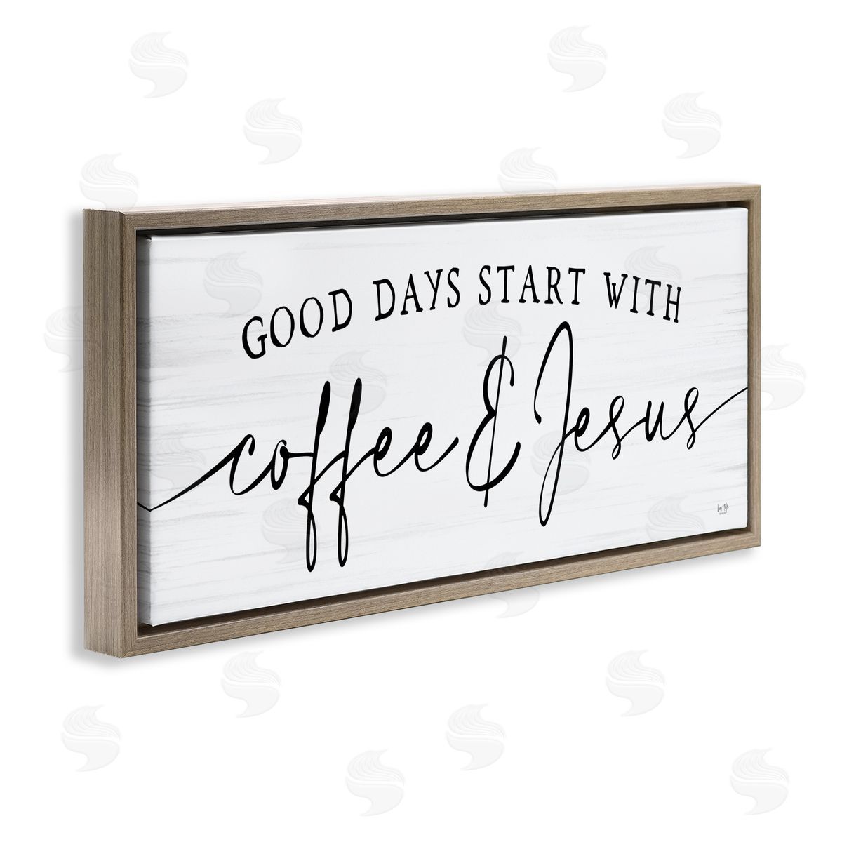 Lux + Me Designs Coffe_sidee And Jesus Quote Calligraphy Grain Pattern Quote