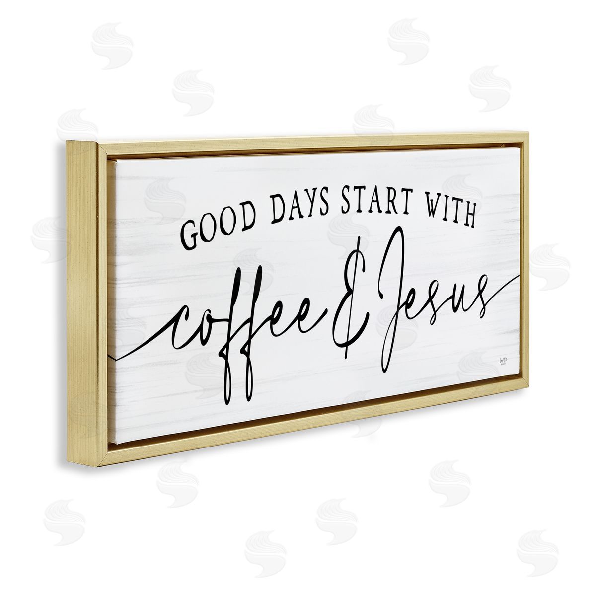 Lux + Me Designs Coffe_sidee And Jesus Quote Calligraphy Grain Pattern Quote