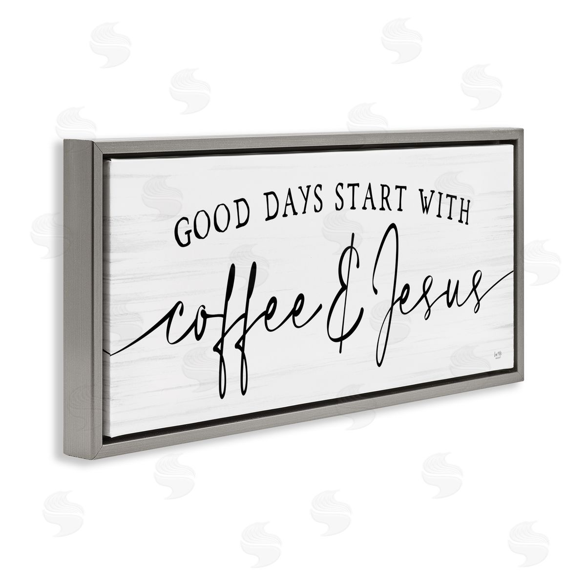 Lux + Me Designs Coffe_sidee And Jesus Quote Calligraphy Grain Pattern Quote