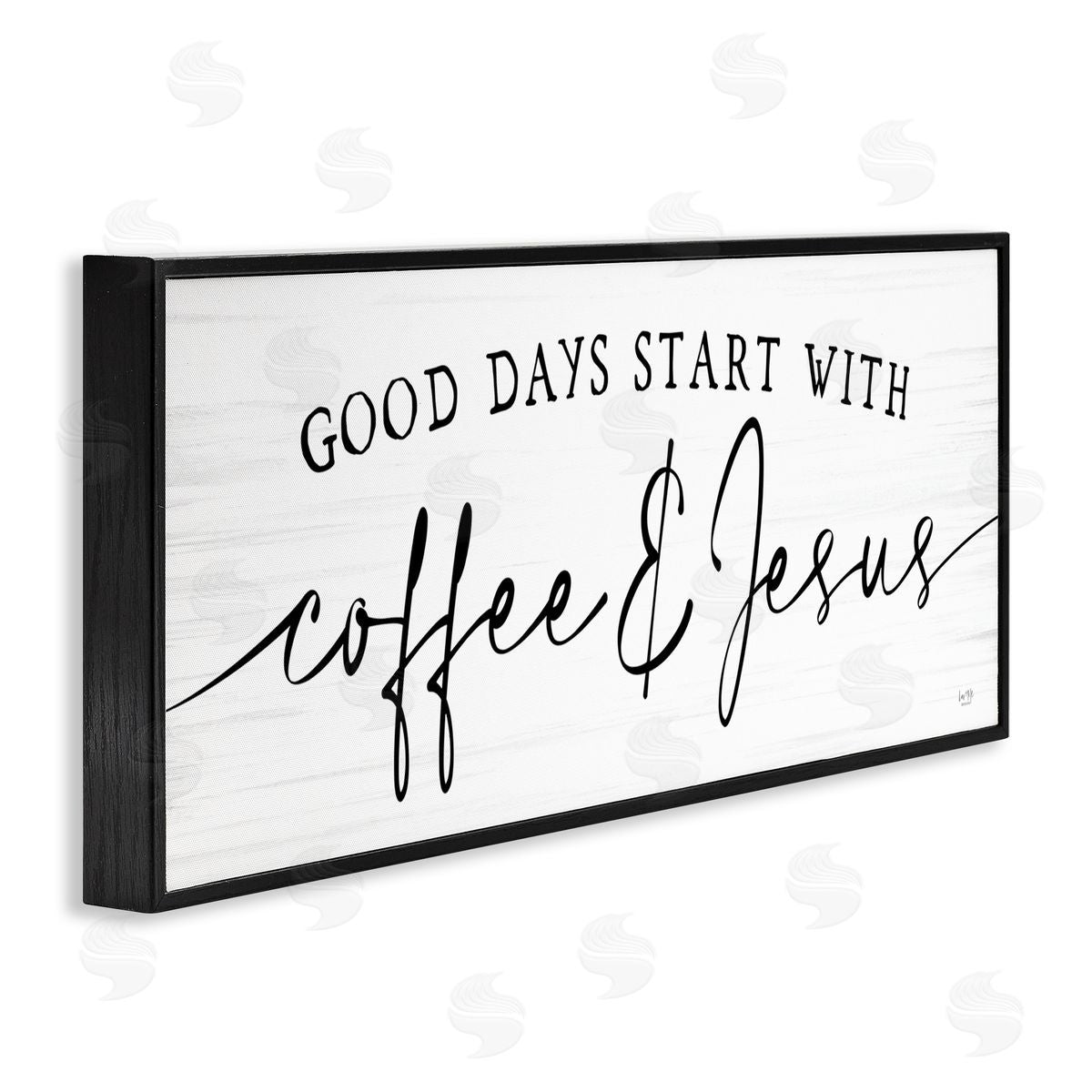 Lux + Me Designs Coffe_sidee And Jesus Quote Calligraphy Grain Pattern Quote