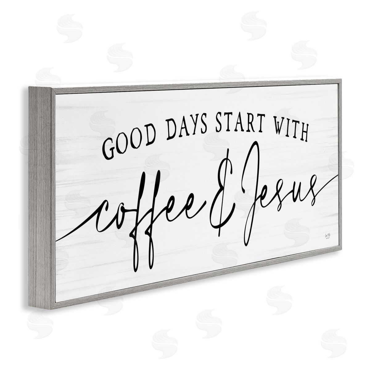 Lux + Me Designs Coffe_sidee And Jesus Quote Calligraphy Grain Pattern Quote