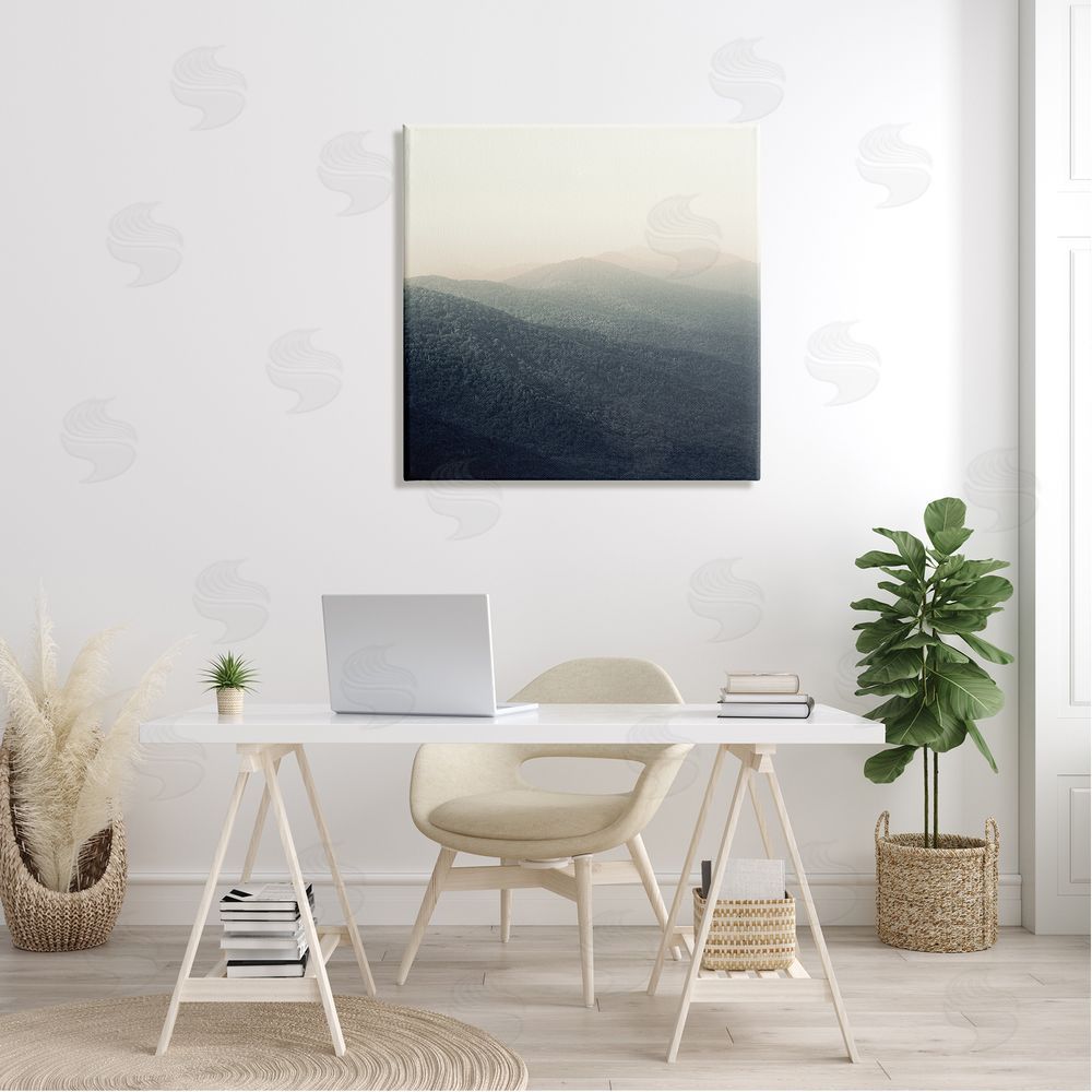 Nicholas Bell Lush Summertime Mountains Misty Grassland Photography  Canvas Wall Art in Room