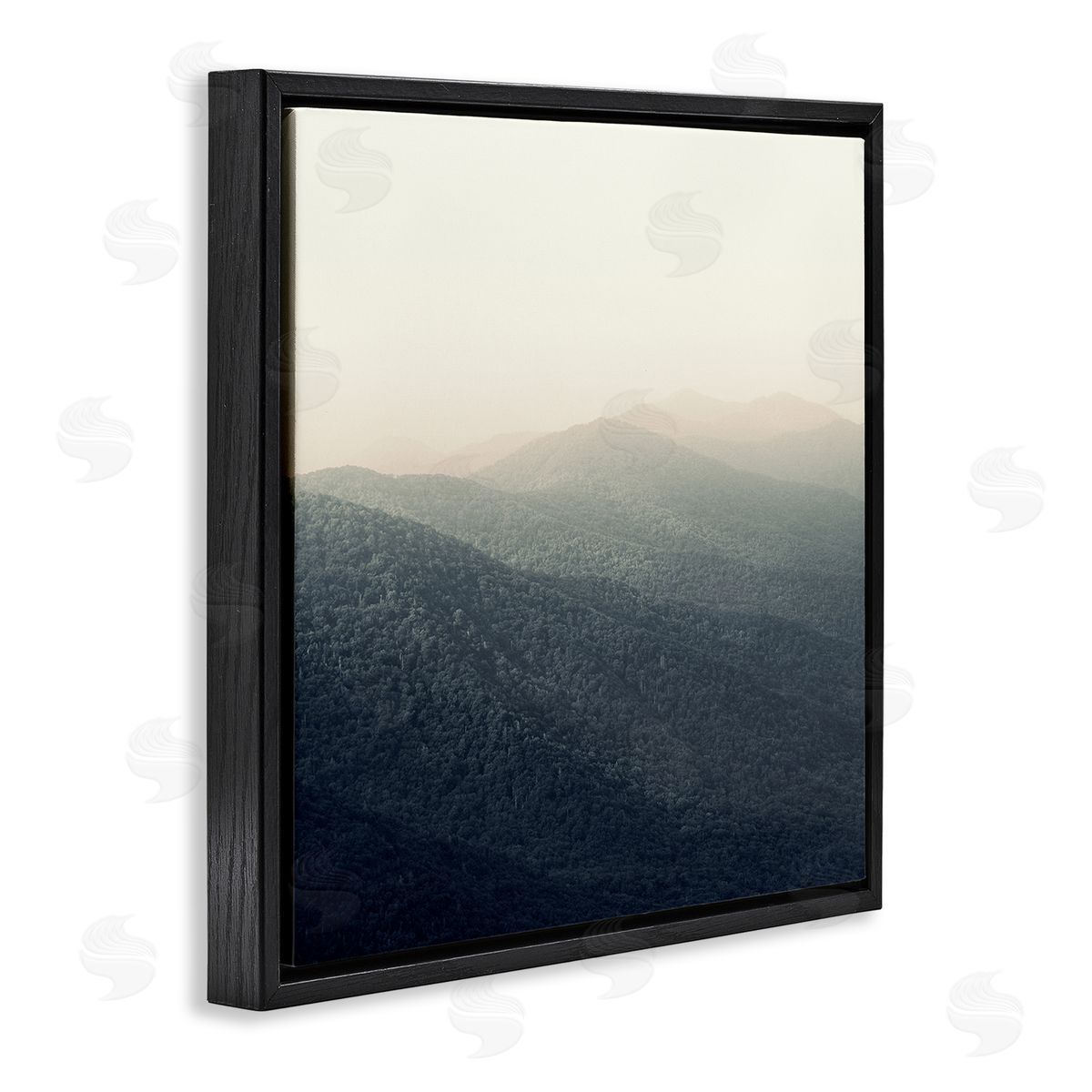 Nicholas Bell Lush Summertime Mountains Misty Grassland Photography  Black Floating Frame Canvas Wall Art Print