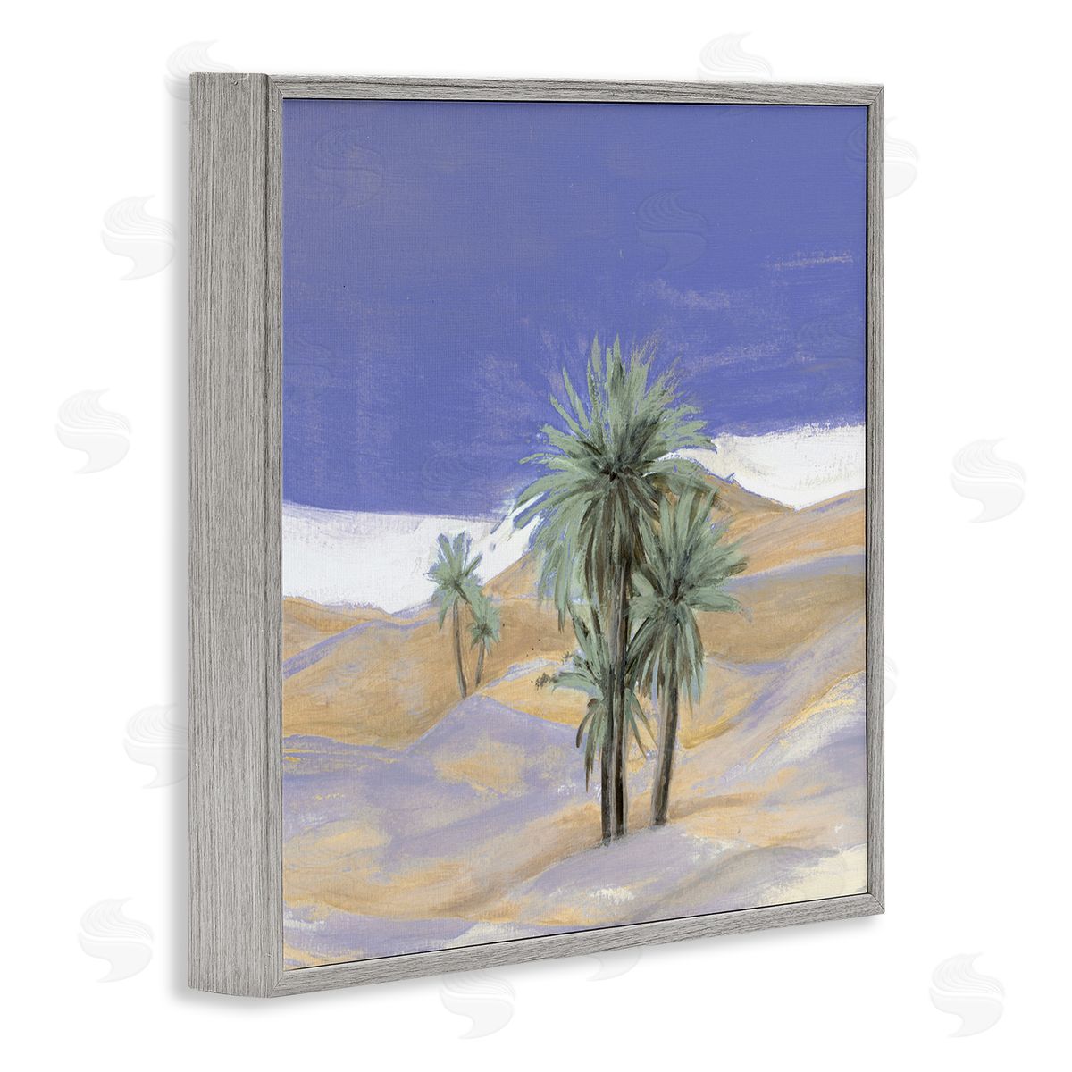 Patricia Pinto Desolate Desert Sand Palm Trees Blue Sky  Gray Framed Glicee Wall Art Print