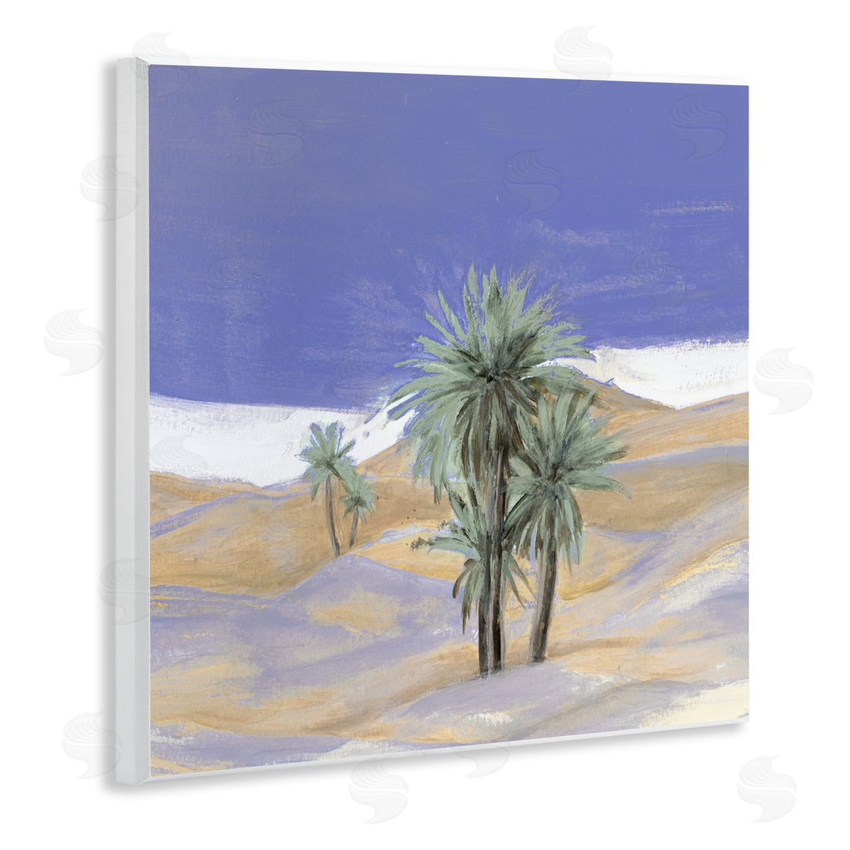 Patricia Pinto Desolate Desert Sand Palm Trees Blue Sky  Wooden Wall Plaque Art Print