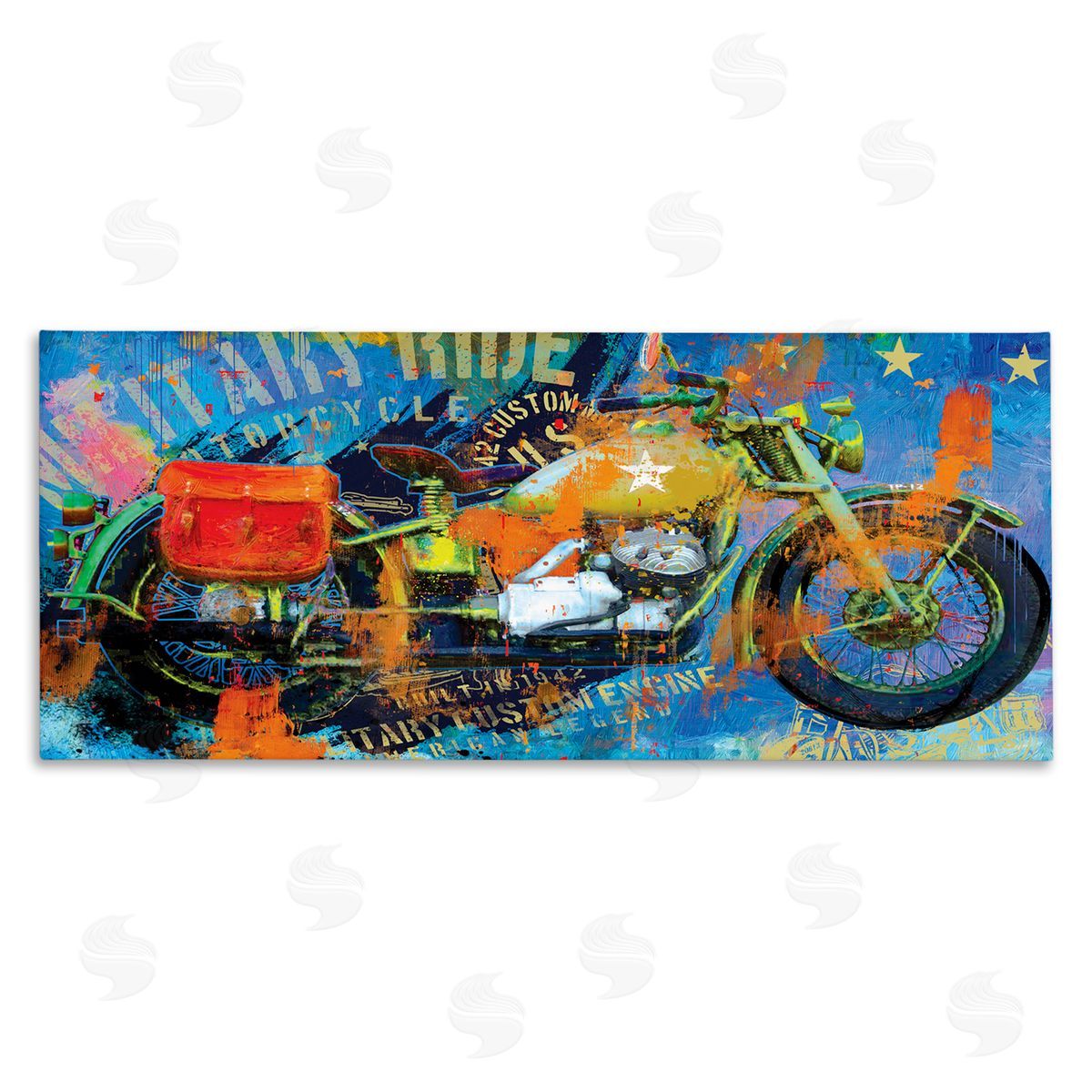 Porter Hastings Bold Modern Motorcycle Text Abstract Collage