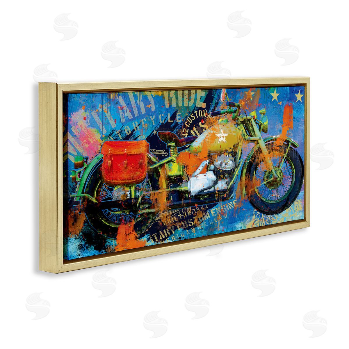 Porter Hastings Bold Modern Motorcycle Text Abstract Collage
