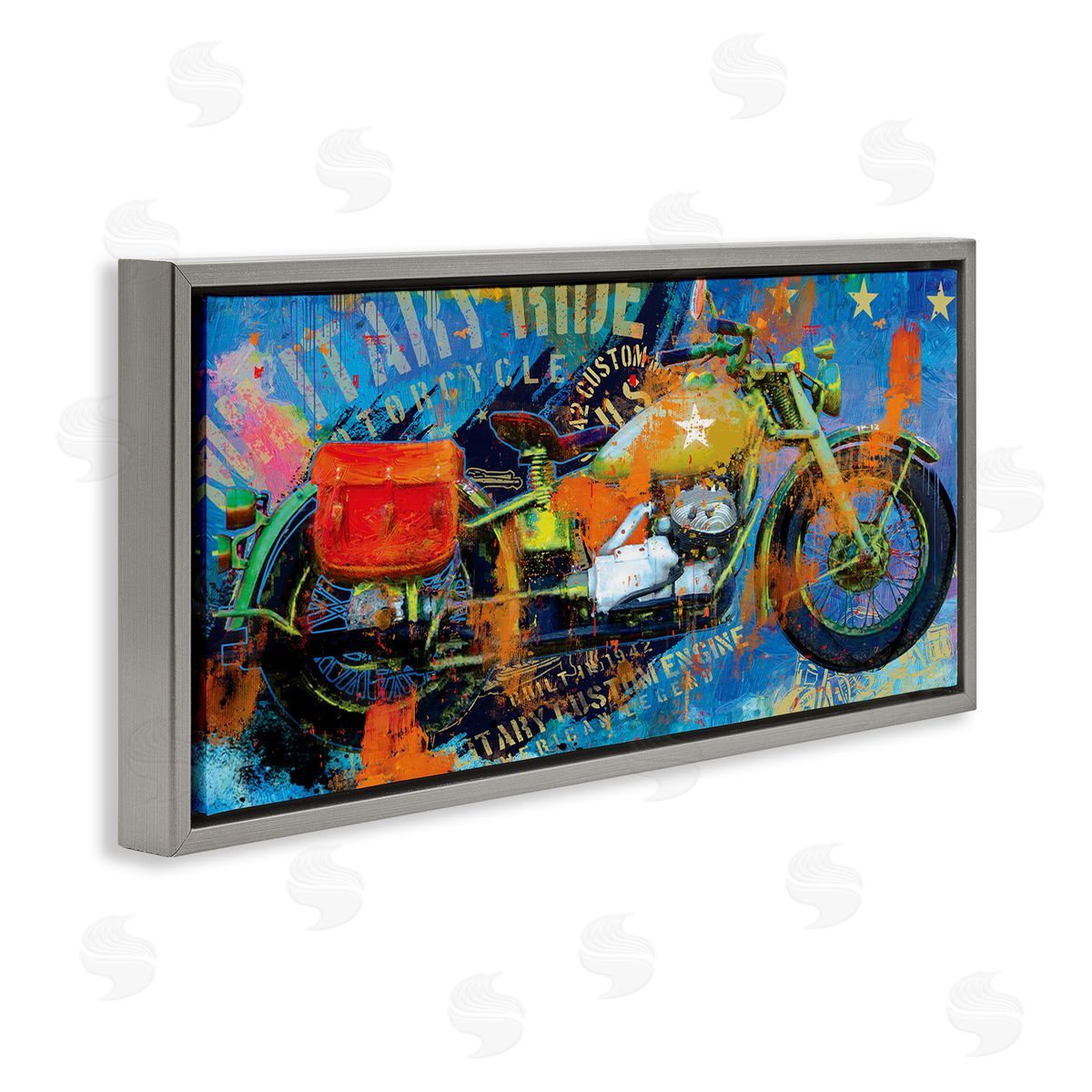 Porter Hastings Bold Modern Motorcycle Text Abstract Collage