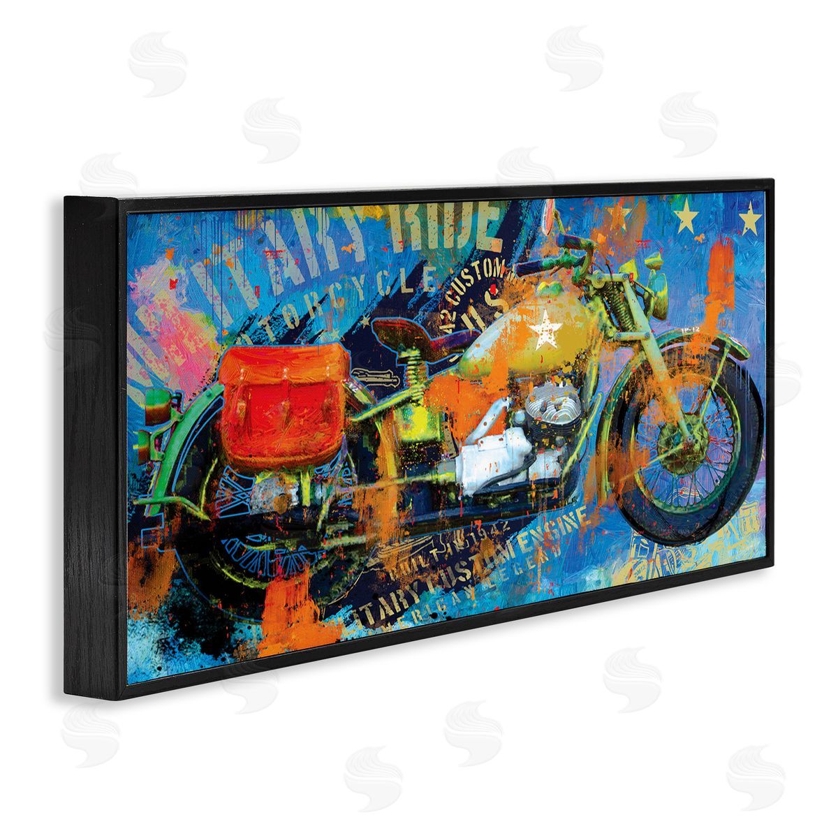 Porter Hastings Bold Modern Motorcycle Text Abstract Collage