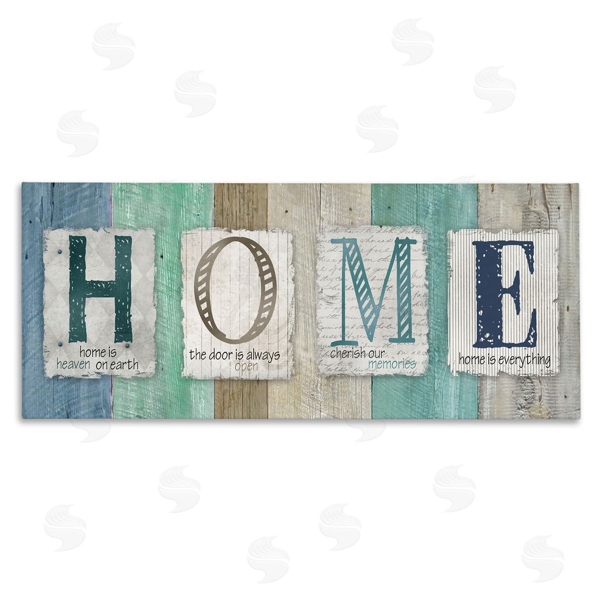 Carol Robinson Rustic Home Typography Sign Blue Birch Pattern