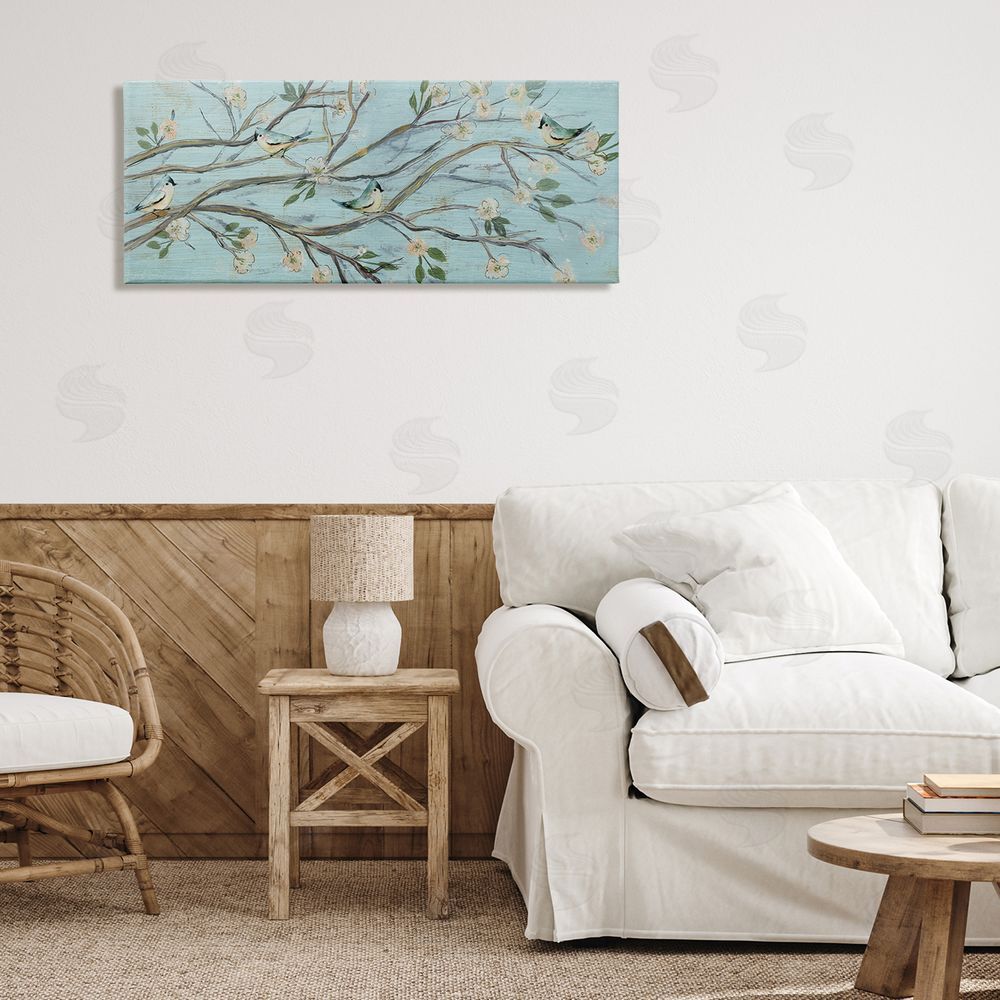 Susan Jill Tranquil Blue Birds Cherry Blossom Tree Branch