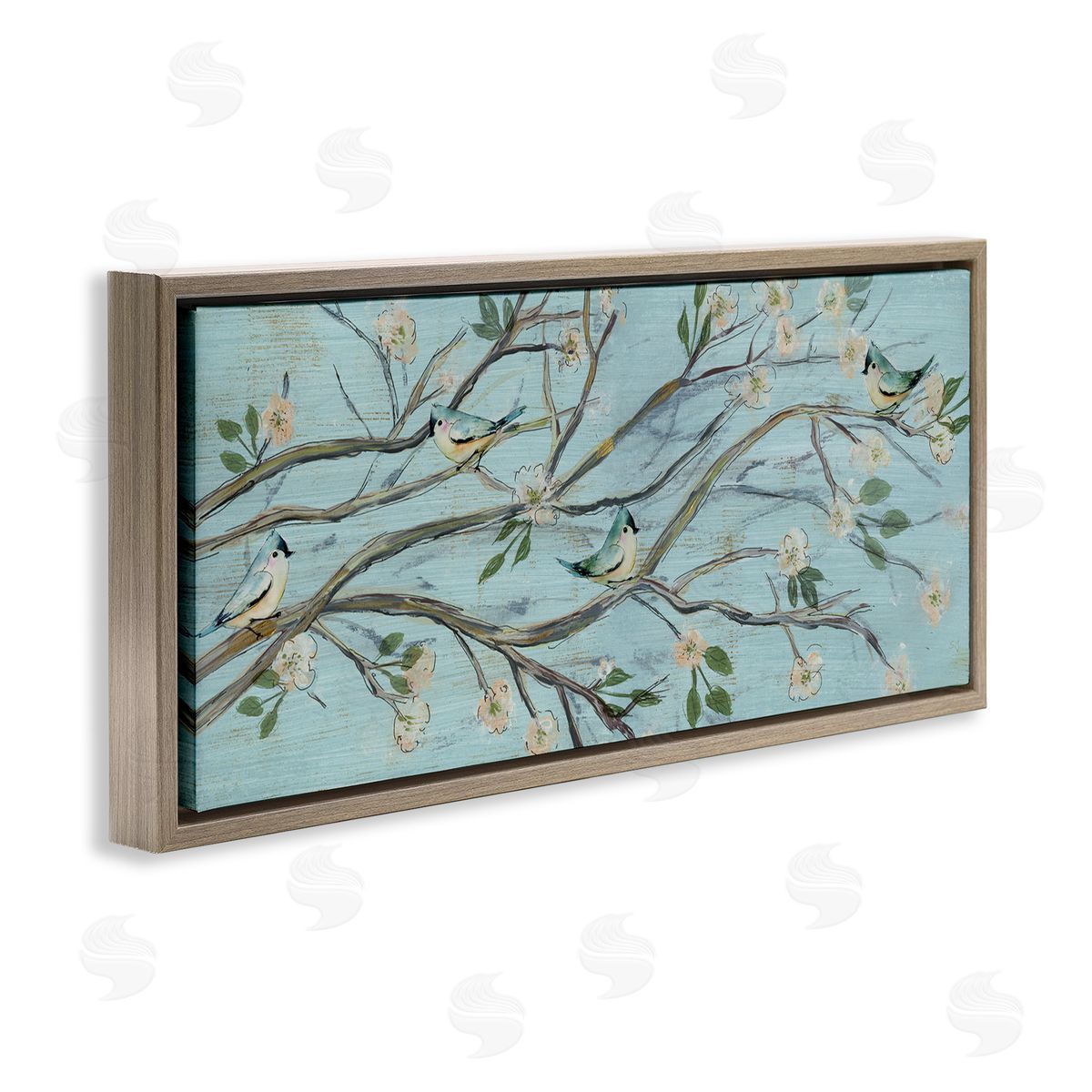Susan Jill Tranquil Blue Birds Cherry Blossom Tree Branch