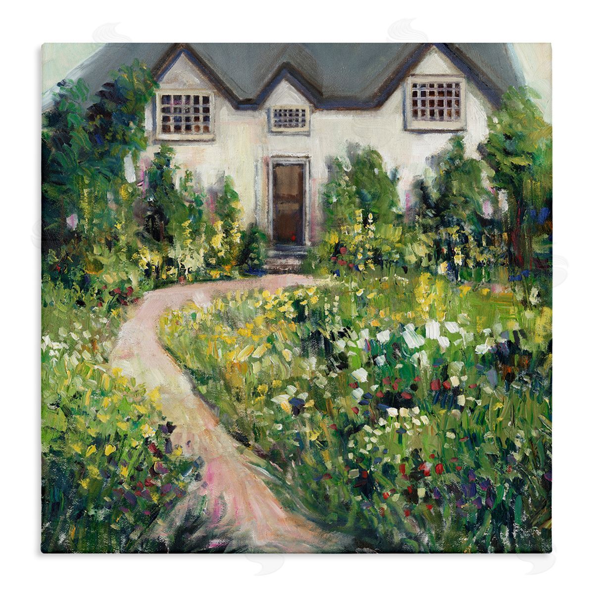 Rural Floral Cottage Garden Blooms Canvas Wall Art, Home Decor by Tim OToole