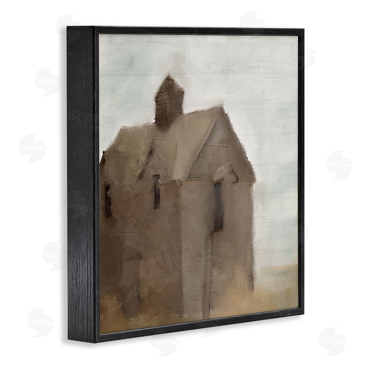 Kim Allen Rustic Painterly Brown Barn Rural Farmland  Black Framed Glicee Wall Art Print