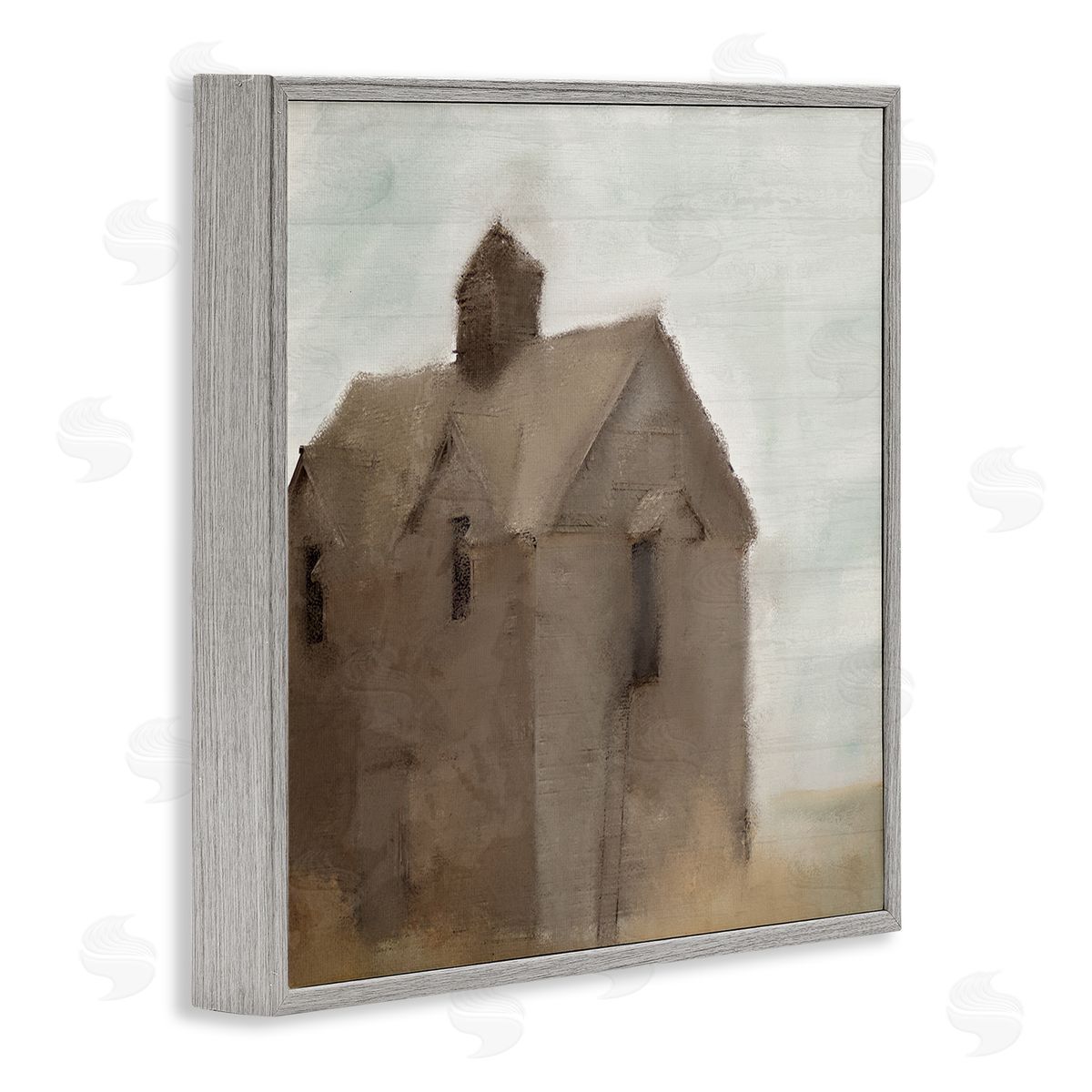 Kim Allen Rustic Painterly Brown Barn Rural Farmland  Gray Framed Glicee Wall Art Print