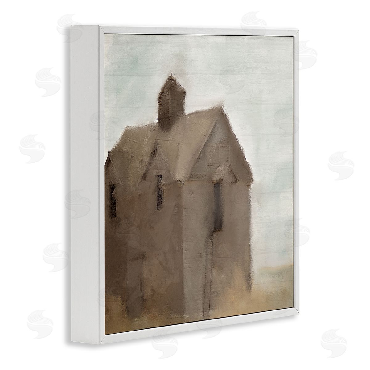 Kim Allen Rustic Painterly Brown Barn Rural Farmland  White Framed Glicee Wall Art Print