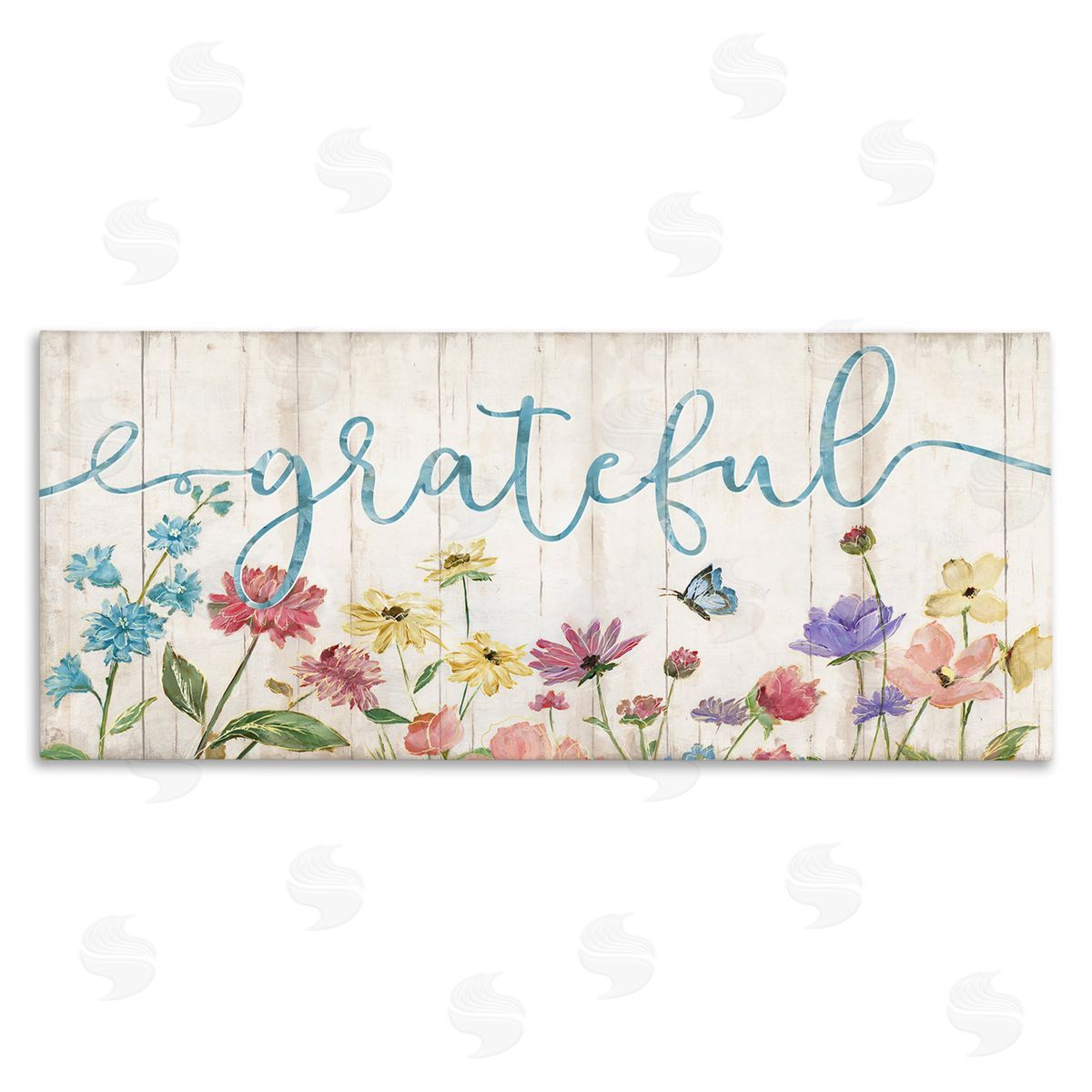 Nan Grateful Sentiment Spring Wildflower Garden Blue Butterfly
