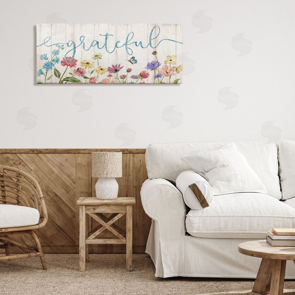 Nan Grateful Sentiment Spring Wildflower Garden Blue Butterfly