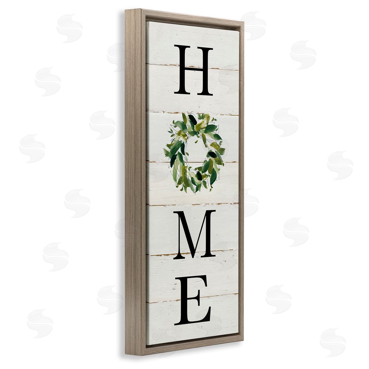 Carol Robinson Home Vertical Phrase Green Leaf Wreath Family Typography