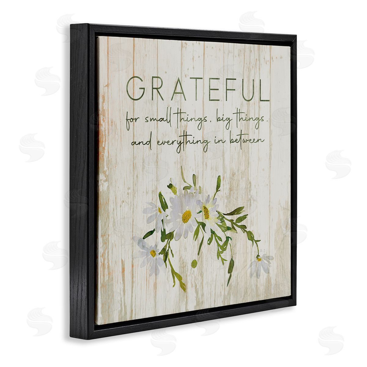 Susan Jill Grateful for Small Big In Between Motivational Phrase Black Floating Frame Canvas Wall Art Print