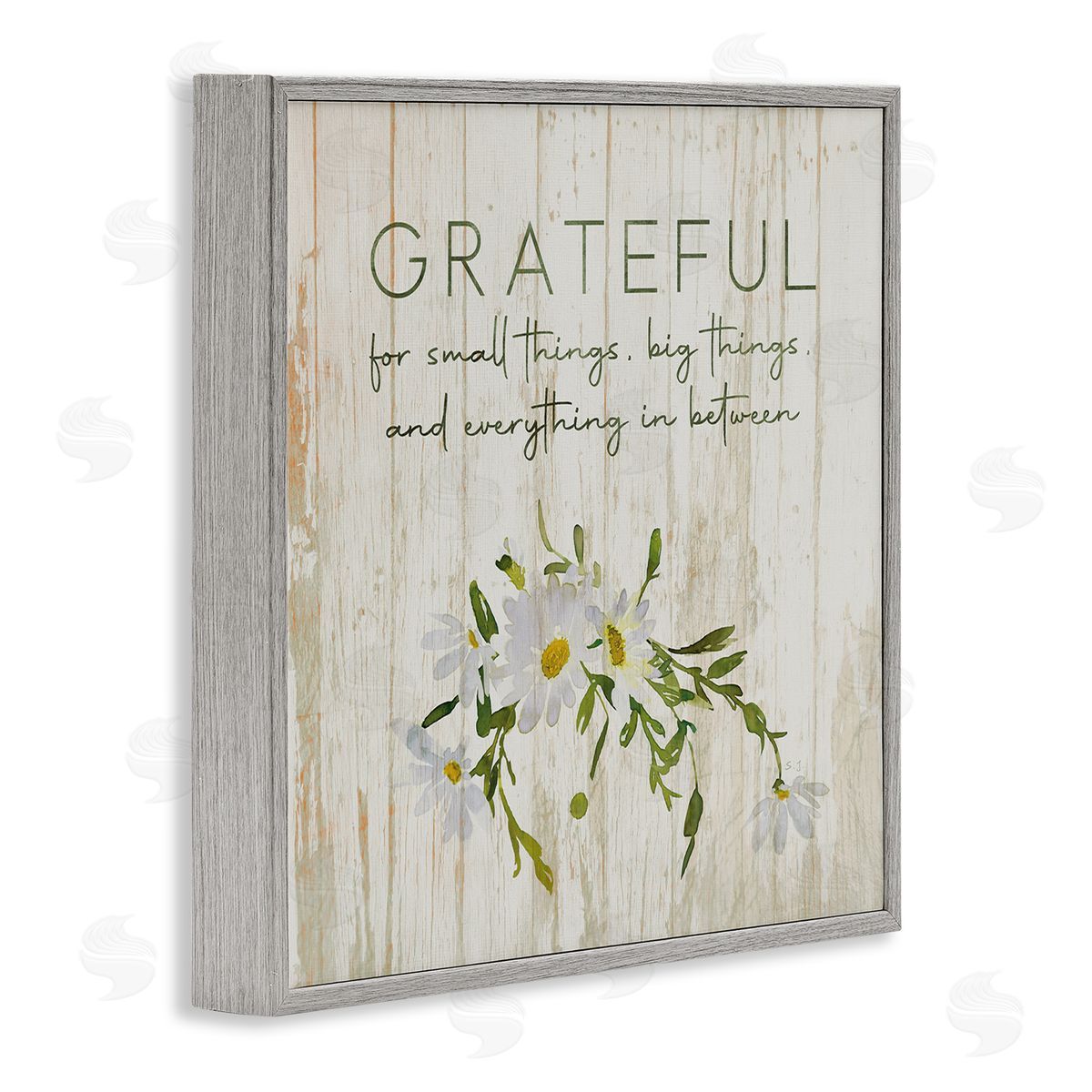 Susan Jill Grateful for Small Big In Between Motivational Phrase Gray Framed Glicee Wall Art Print