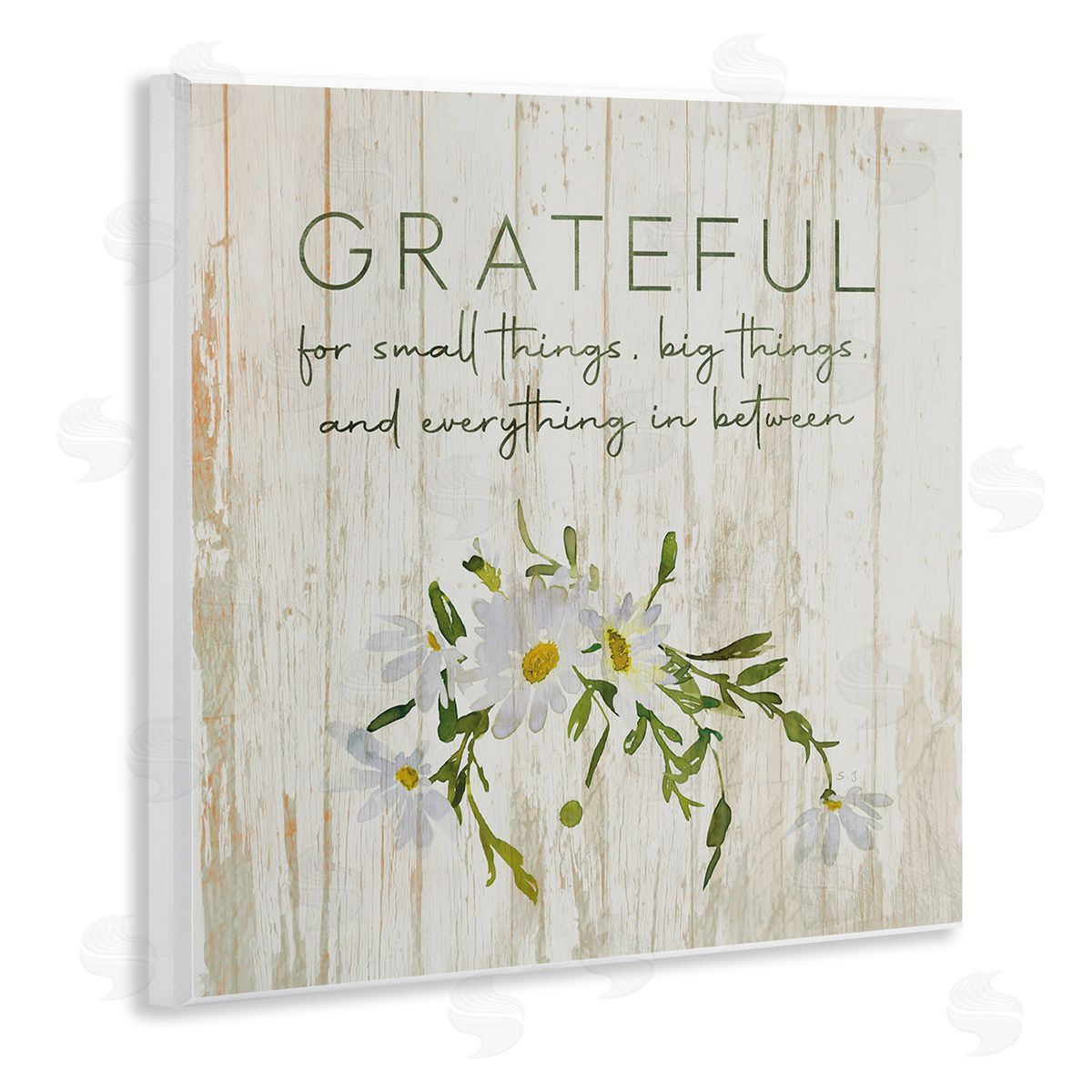 Susan Jill Grateful for Small Big In Between Motivational Phrase Wooden Wall Plaque Art Print