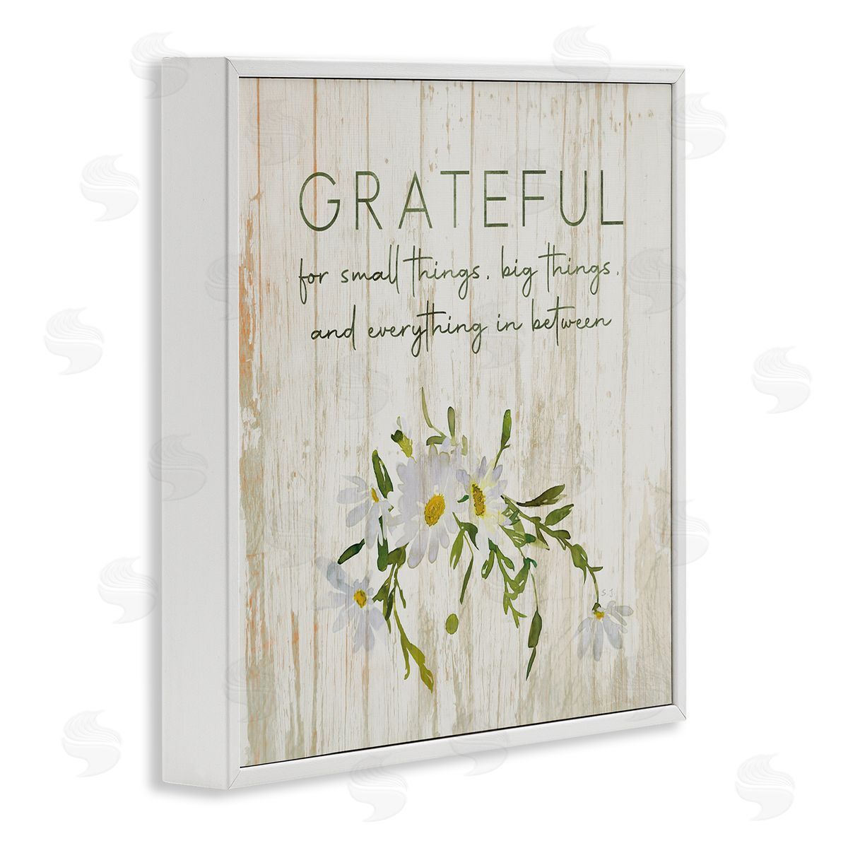 Susan Jill Grateful for Small Big In Between Motivational Phrase White Framed Glicee Wall Art Print