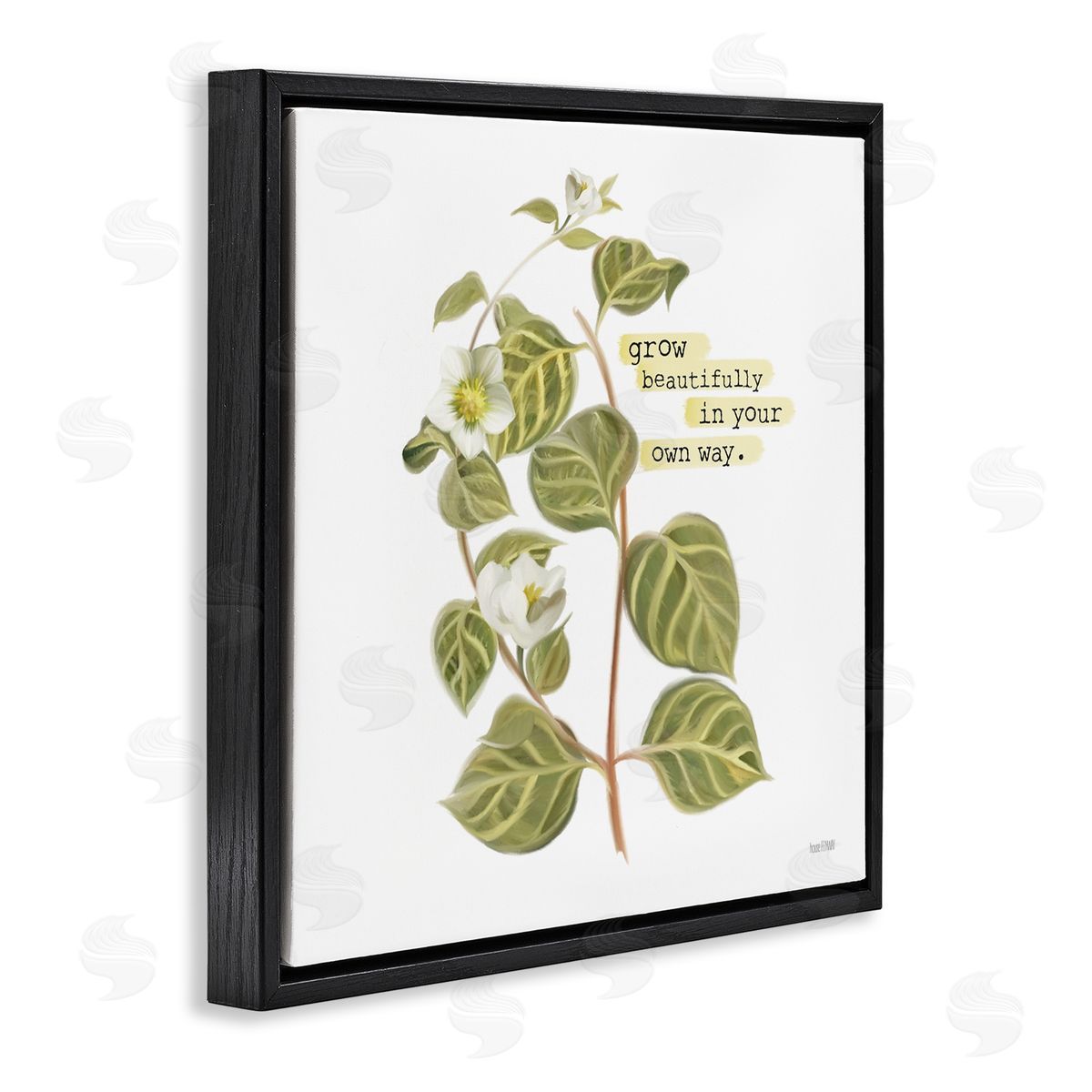 House Fenway Grow Beautifully Your Way Motivational Spring Garden Phrase Black Floating Frame Canvas Wall Art Print