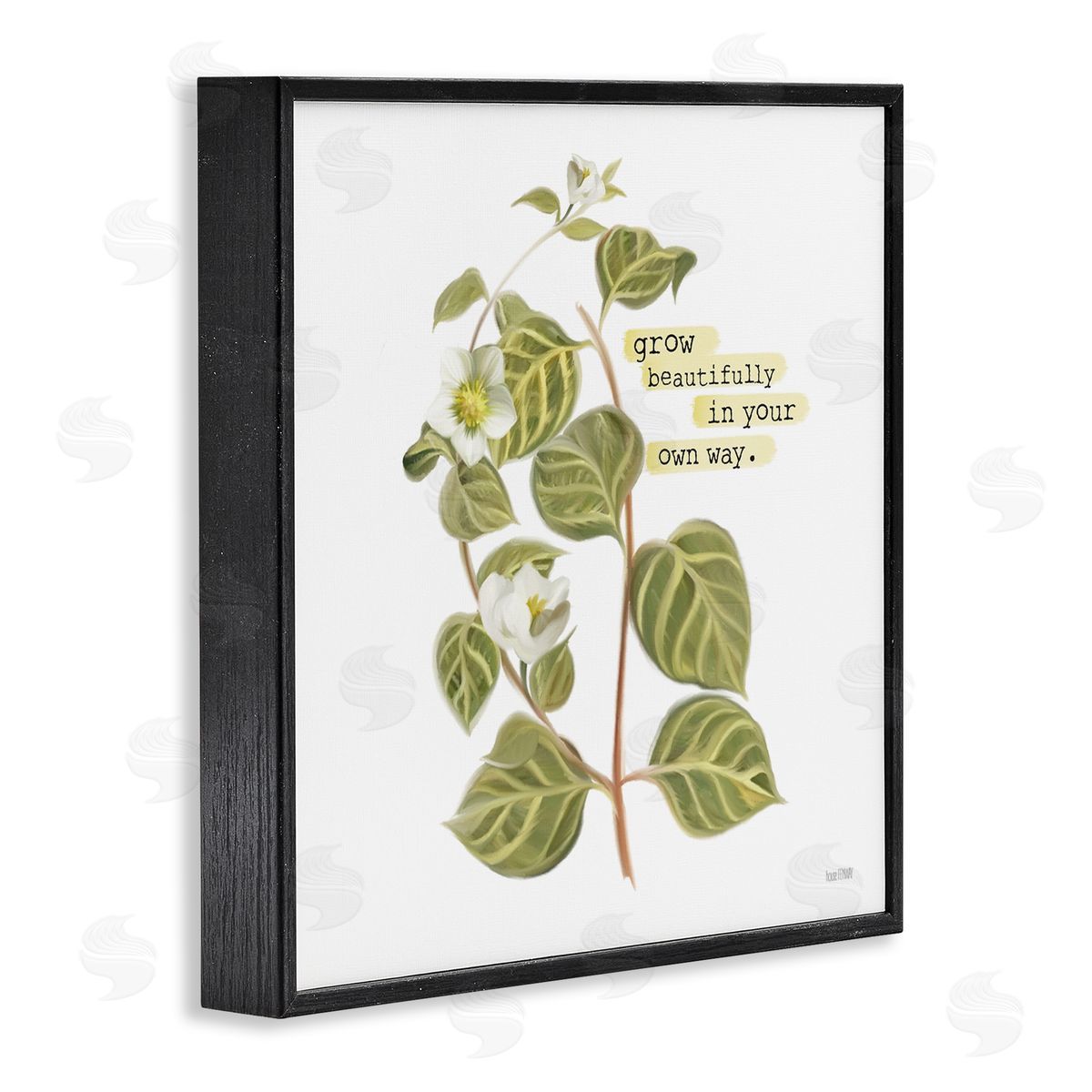 House Fenway Grow Beautifully Your Way Motivational Spring Garden Phrase Black Framed Glicee Wall Art Print