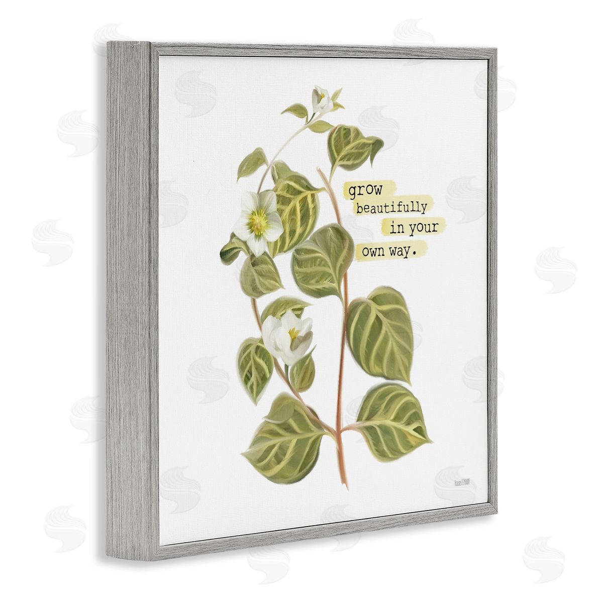 House Fenway Grow Beautifully Your Way Motivational Spring Garden Phrase Gray Framed Glicee Wall Art Print