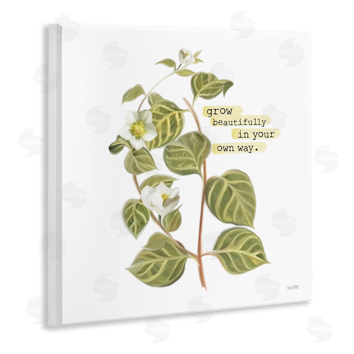 House Fenway Grow Beautifully Your Way Motivational Spring Garden Phrase Wooden Wall Plaque Art Print