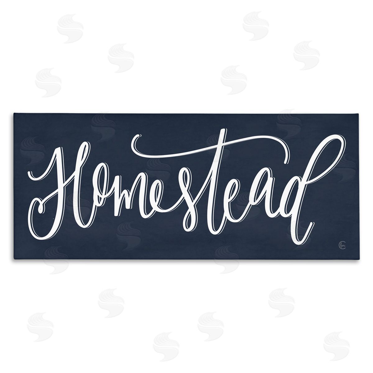 Navy Blue Homestead Phrase Canvas Wall Art, Home Decor by House Fenway