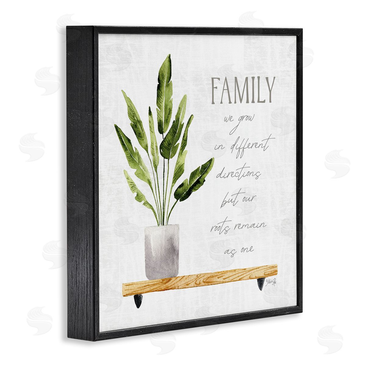 Marla Rae Family Grows Different But Roots Remain Quote Green Plant Black Framed Glicee Wall Art Print