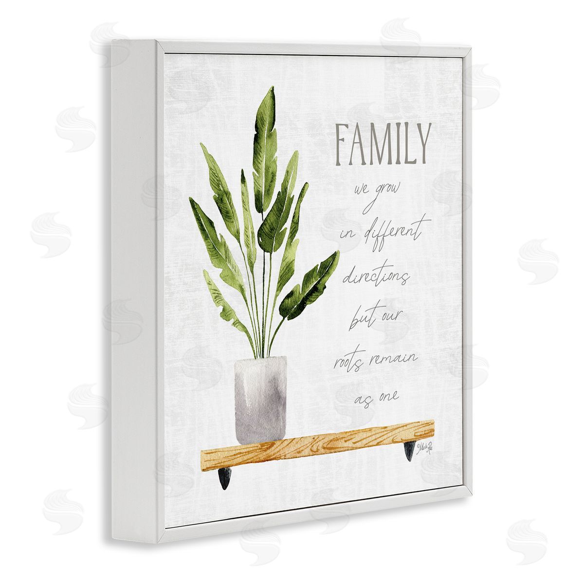 Marla Rae Family Grows Different But Roots Remain Quote Green Plant White Framed Glicee Wall Art Print