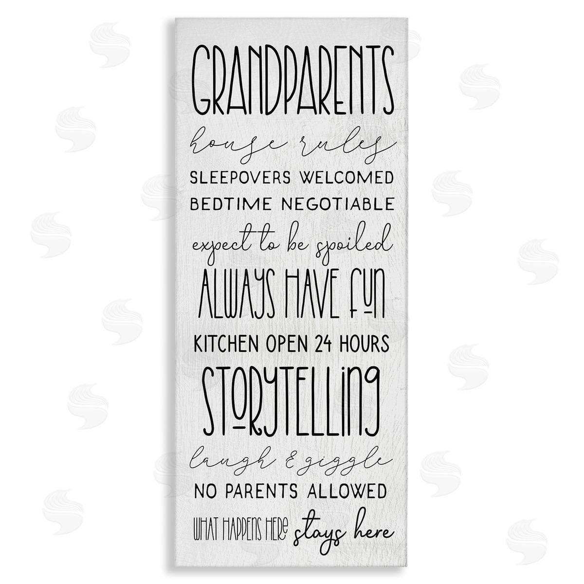 Stupell Studio Grandparents House Rules Fun Rustic Family Sign