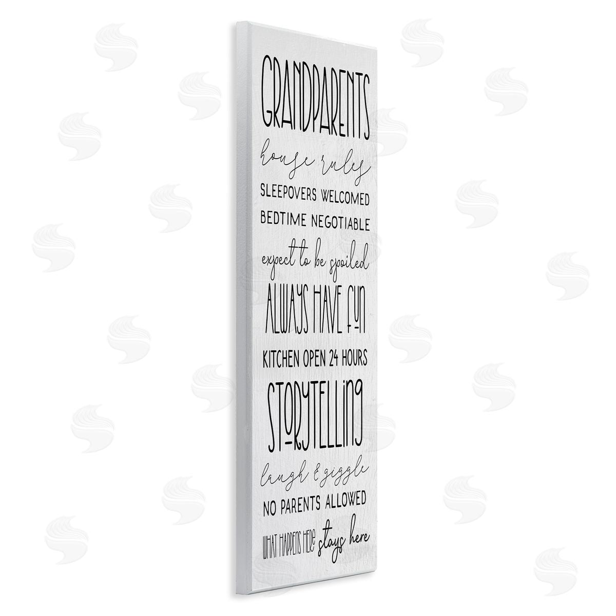 Stupell Studio Grandparents House Rules Fun Rustic Family Sign