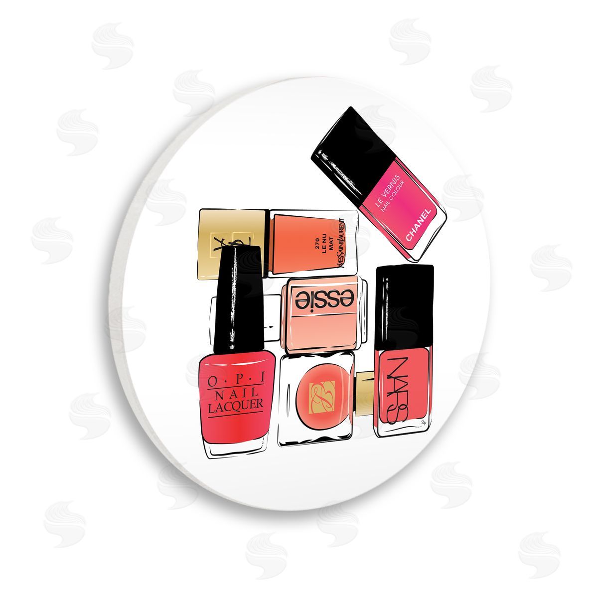 Martina Pavlova Stack of Nail Polish Glam Fashion Beauty Cosmetics Wooden Wall Plaque Art Print