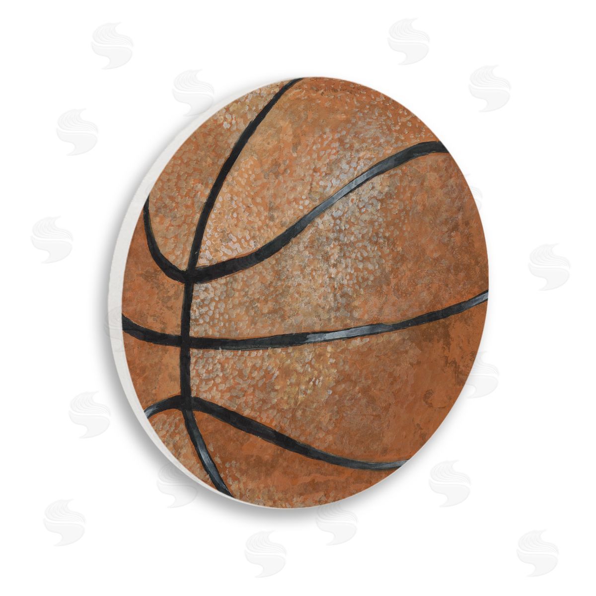 Studio W Grunge Sports Equipment Basketball Court Ball Wooden Wall Plaque Art Print