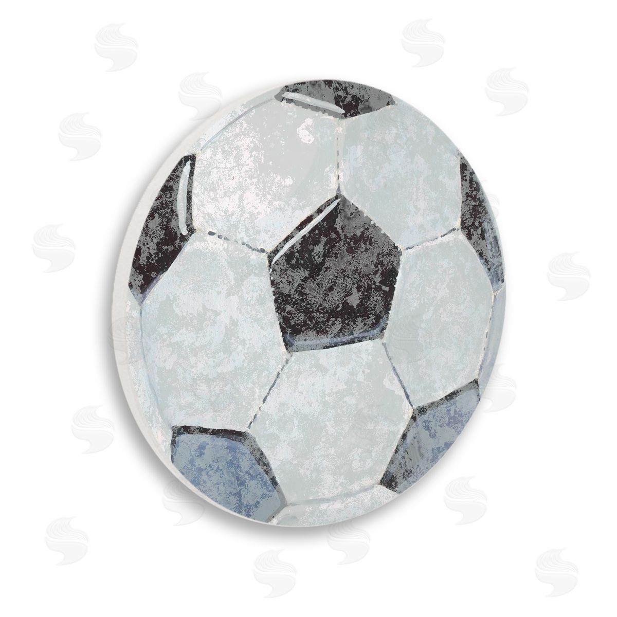 Studio W Grunge Sports Equipment Soccer Field Game Wooden Wall Plaque Art Print