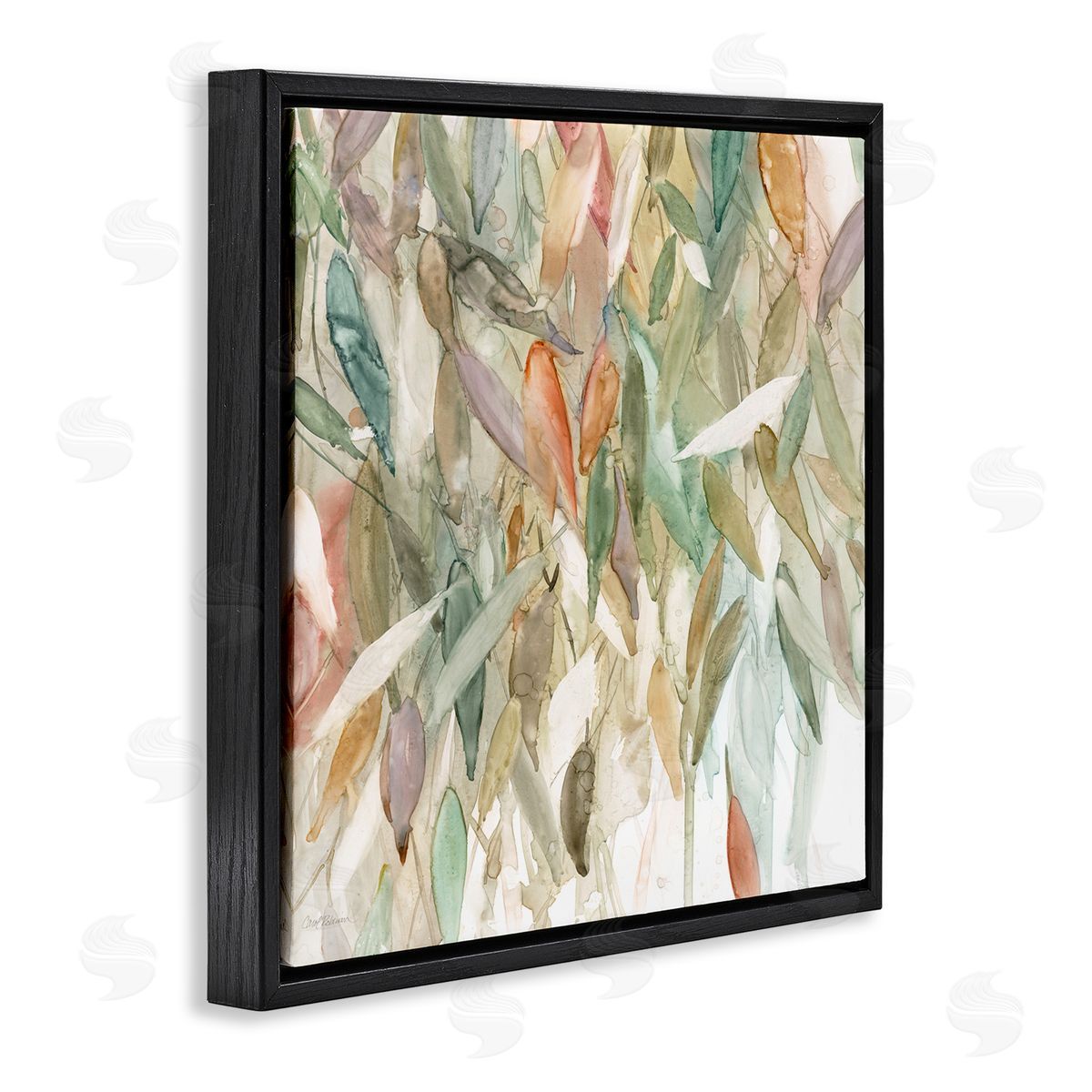 Carol Robinson Abstract Cascading Tree Leaves Autumnal Blooming Foliage Black Floating Frame Canvas Wall Art Print