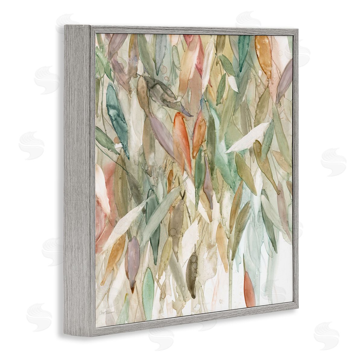 Carol Robinson Abstract Cascading Tree Leaves Autumnal Blooming Foliage Gray Framed Glicee Wall Art Print