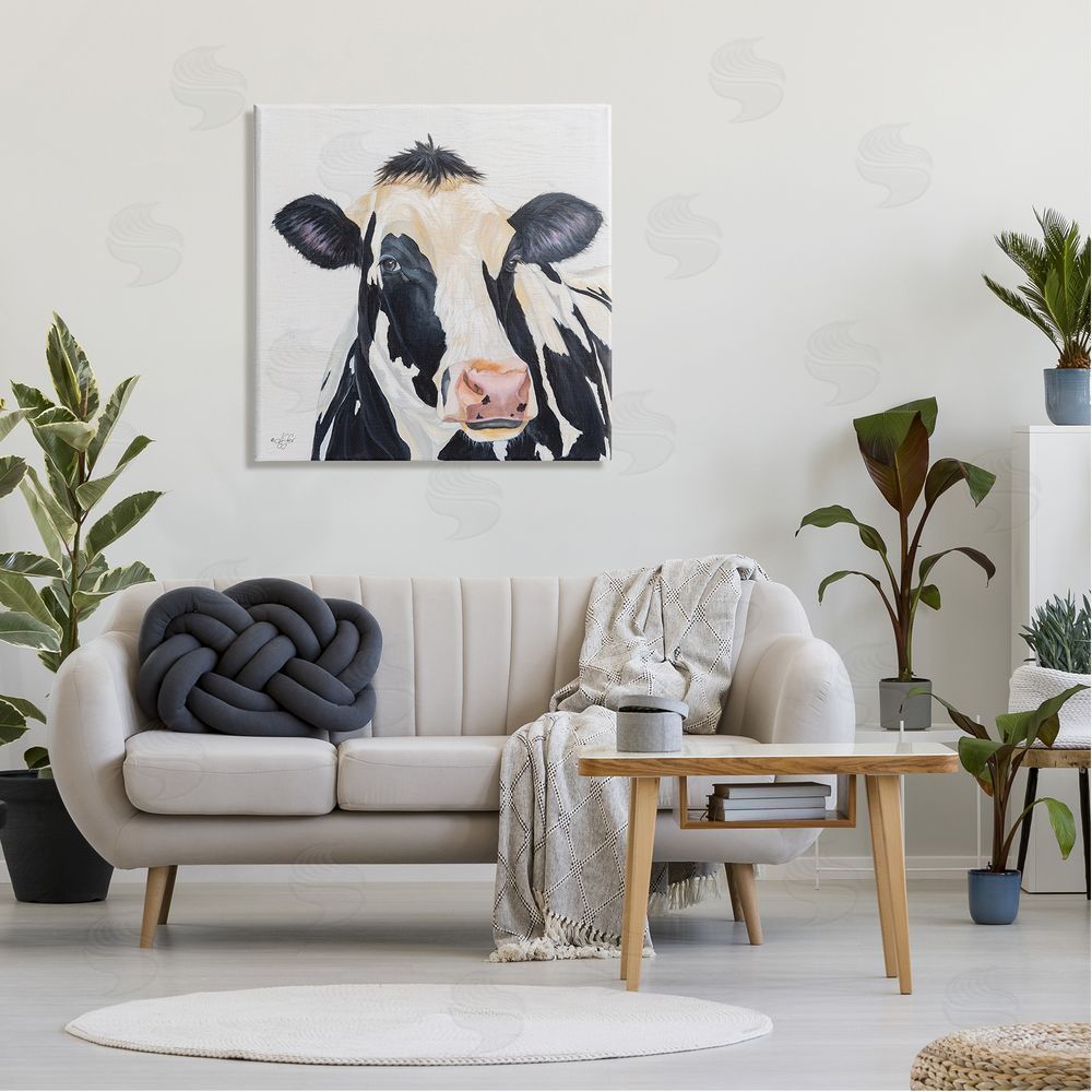 Diane Fifer Farm Cow Cattle Closeup Country Animal Portrait  Canvas Wall Art in Room