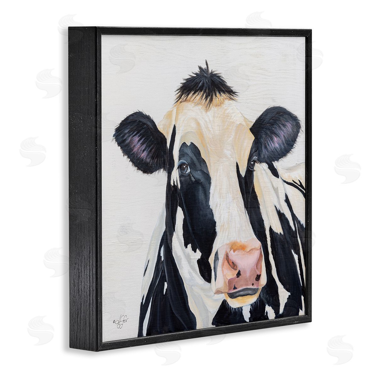 Diane Fifer Farm Cow Cattle Closeup Country Animal Portrait  Black Framed Glicee Wall Art Print