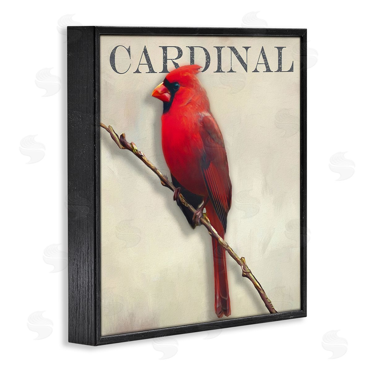 Alpenglow Workshop Bold Red Cardinal Bird Portrait Rustic Text Design Black Framed Glicee Wall Art Print