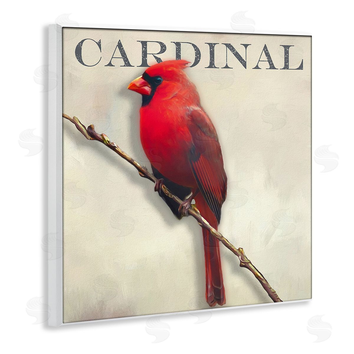 Alpenglow Workshop Bold Red Cardinal Bird Portrait Rustic Text Design Wooden Wall Plaque Art Print